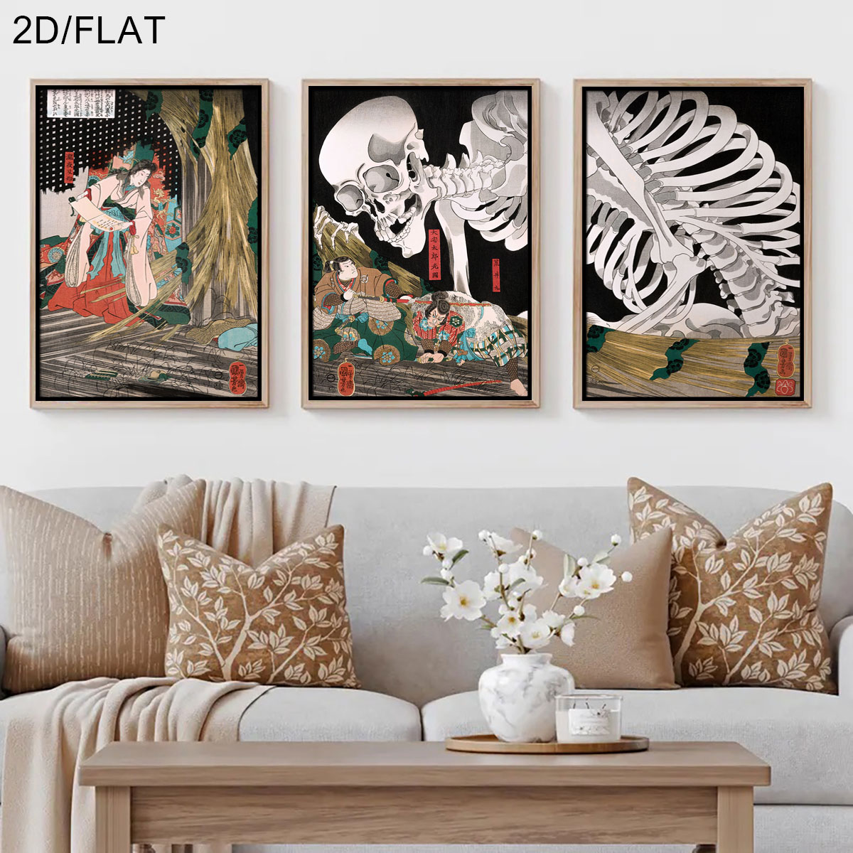 Home Decor Design Interior - Lot de 3 tableaux sur toile