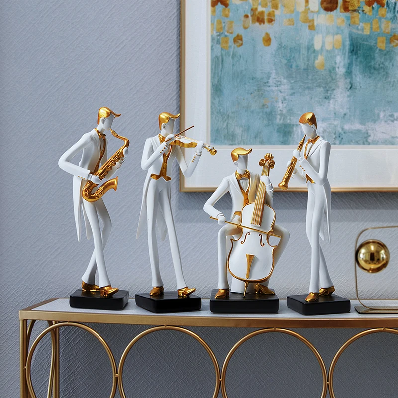 Home Decor Modern Organic - Figurines miniatures de personnages de musiciens
