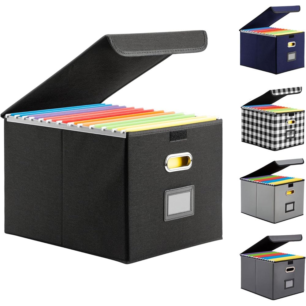 Home Decor Organizer - Boîte à dossiers pliable avec couvercle