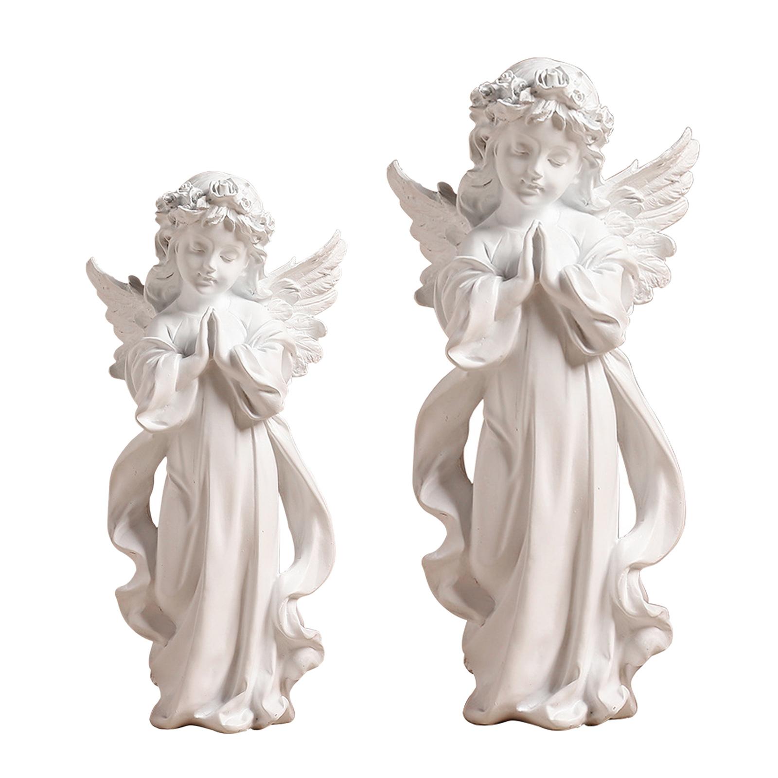 Home Decor Modern Organic - Figurine d'Ange de Prière en Résine