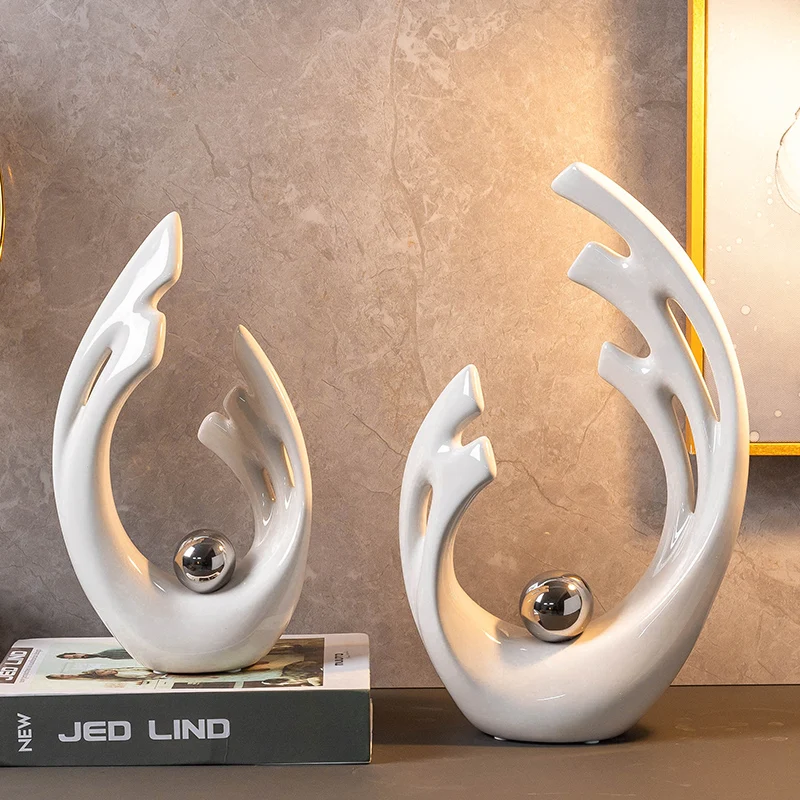 Home Decor Modern Organic - Décoration de bureau en céramique blanche