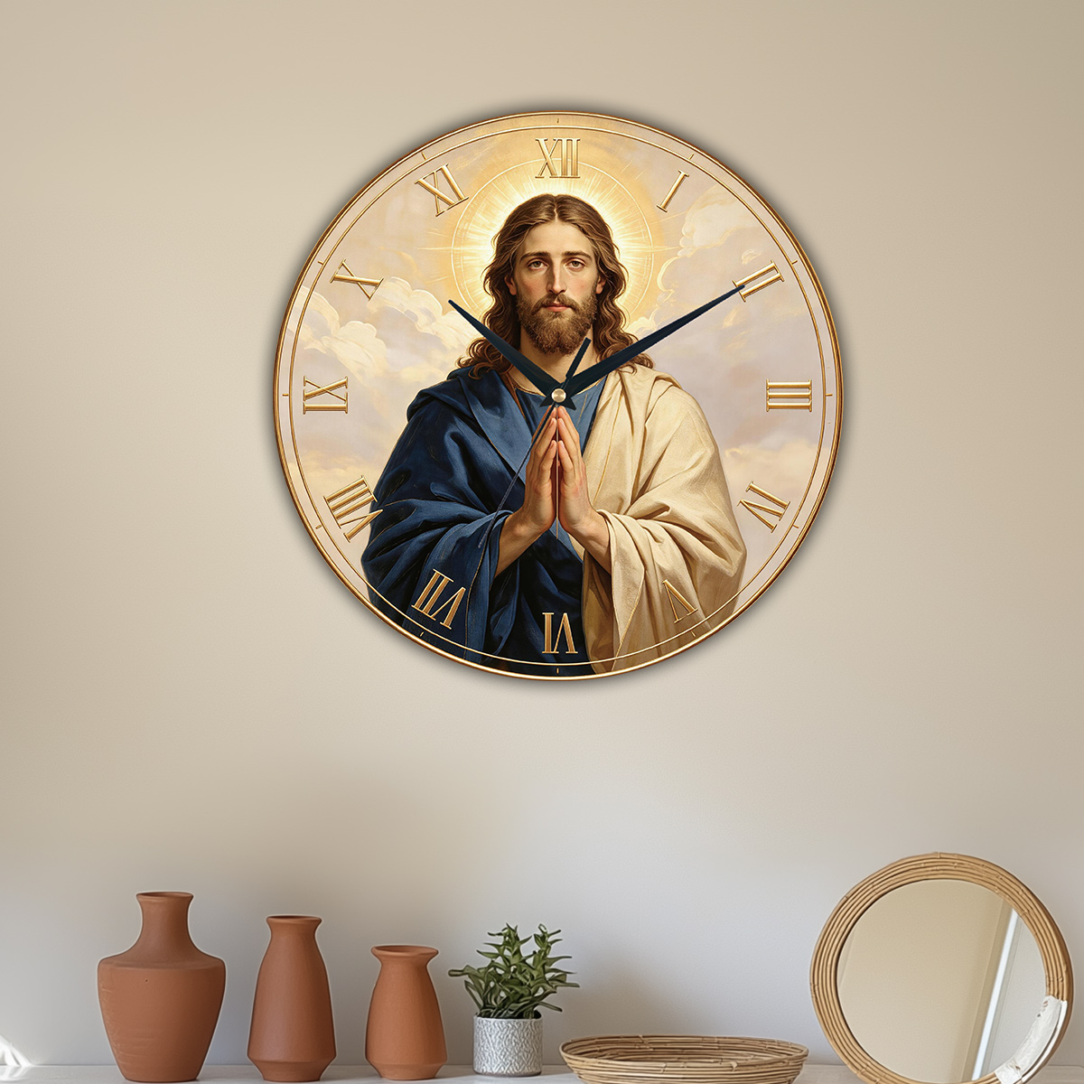 Home Decor Location - 1 pièce Horloge murale en bois