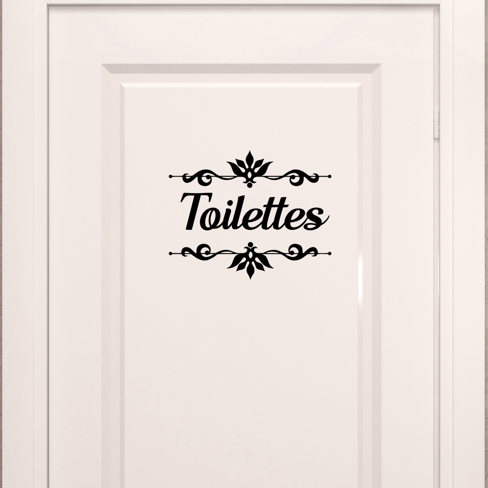 Home Decor Vinyl Flooring - Toilette française avec fleur, autocollant HODoor,