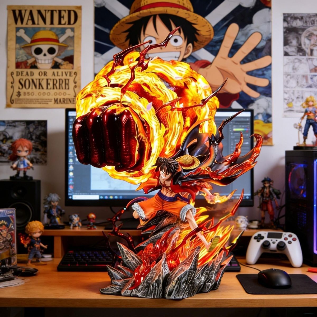 Home Decor Design Interior - LZ Karmic Fire Luffy 35CM Figurine