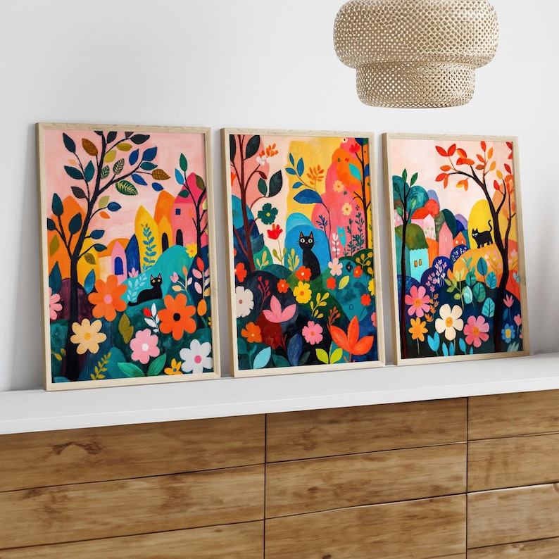 Home Decor Design Interior - Lot de 3 impressions murales modernes