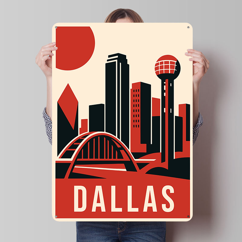 Home Decor Dallas - Affiche de voyage vintage Dallas imprimée,