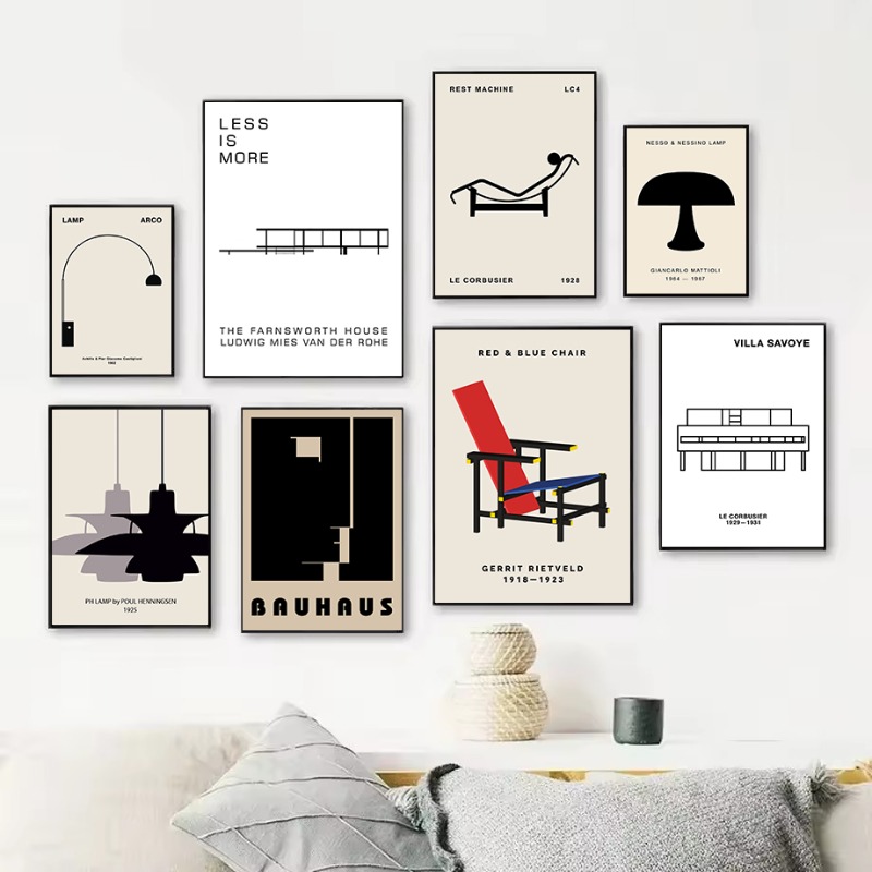 Home Decor Design Interior - Affiche classique de l'architecture abstraite de