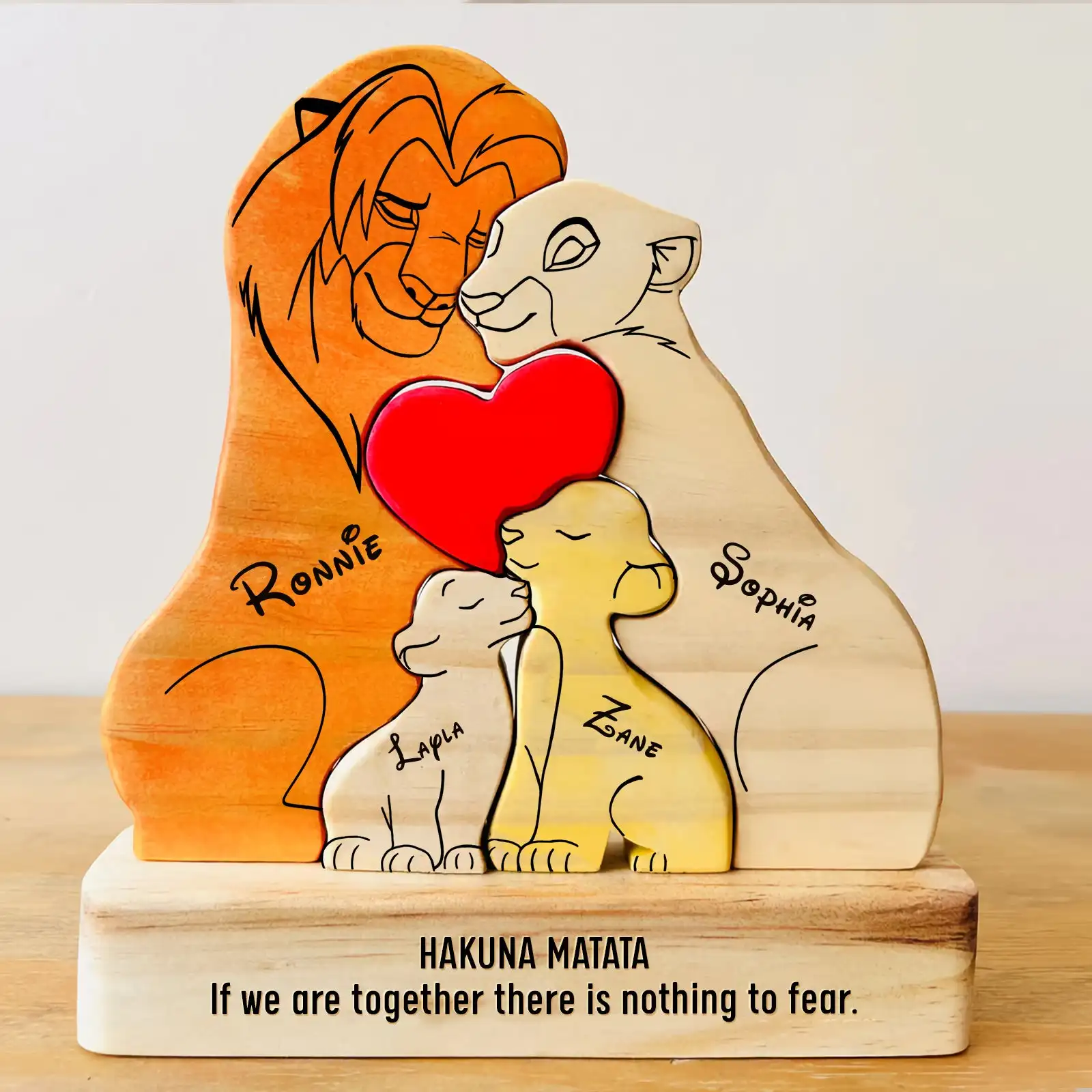 Home Decor Modern Organic - Puzzle en bois personnalisé avec nom