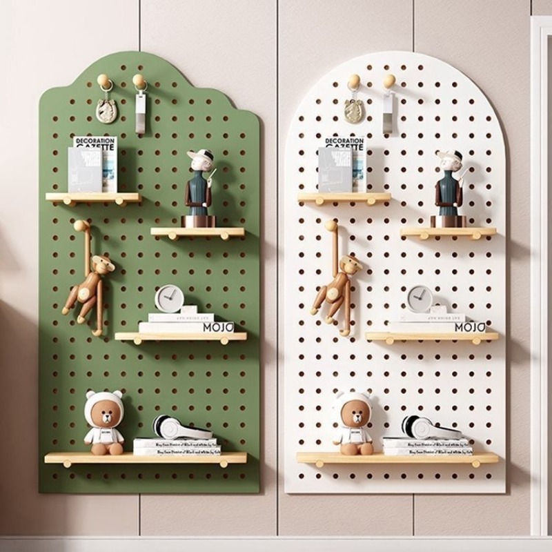 Home Decor Organizer - Étagère murale décorative en bois perforé,