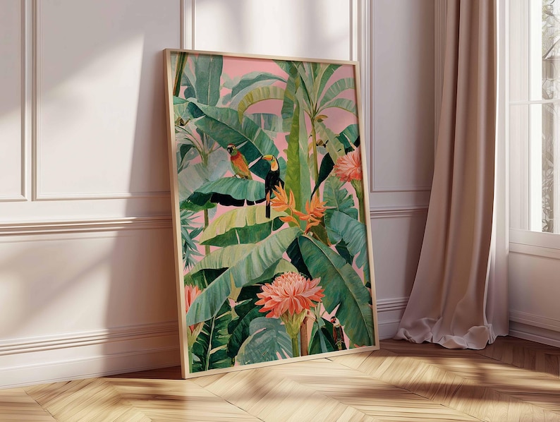 Affiche en toile tropicale rét - Home Decor Design Interior avis et prix