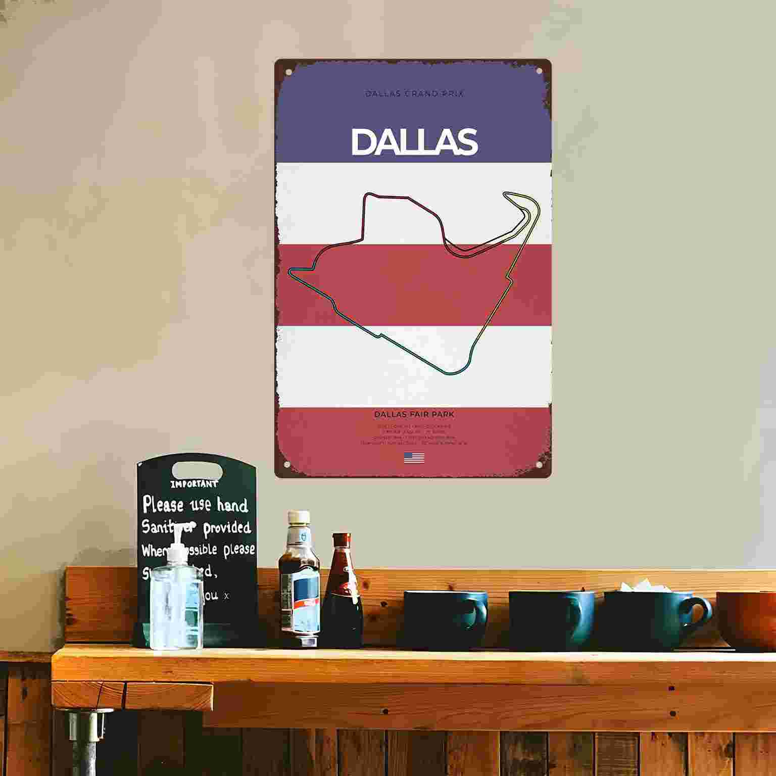 Affiche murale vintage 2D plat - Home Decor Dallas avis et prix