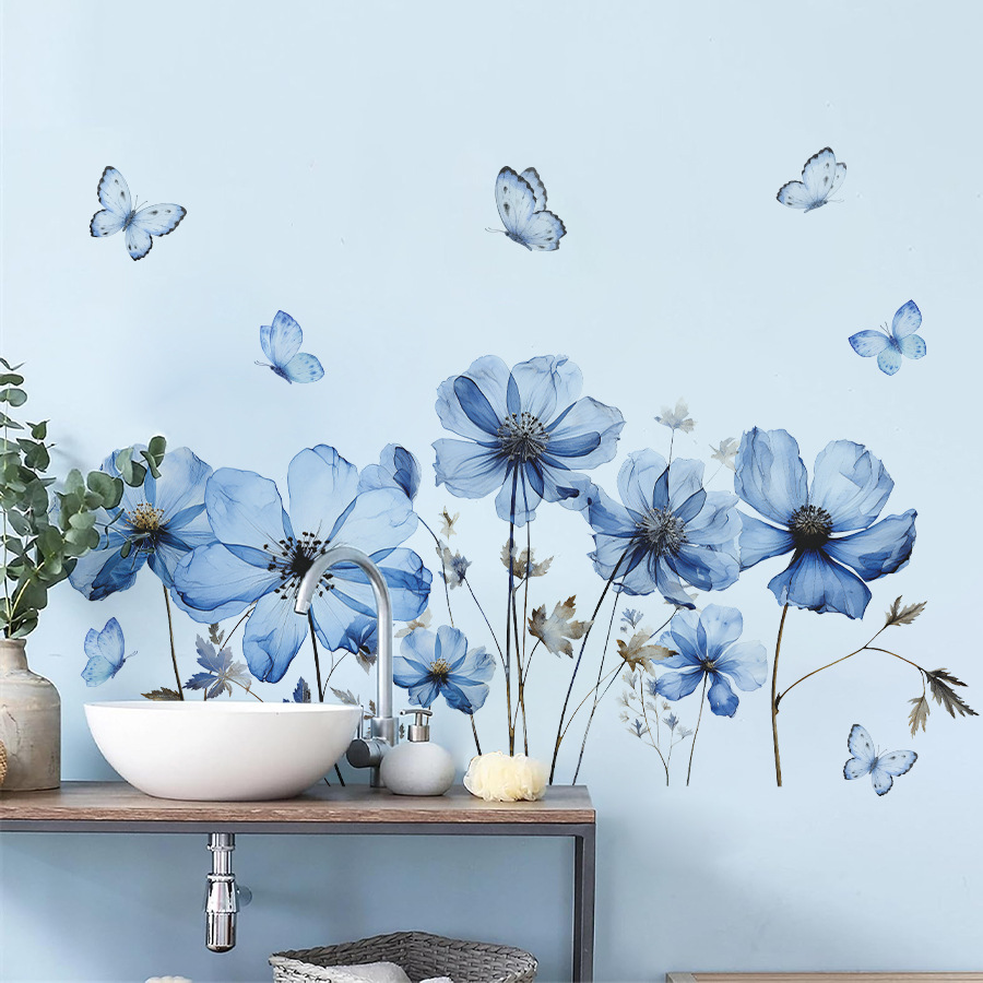 Autocollant mural papillon ble - Home Decor Vinyl Flooring avis et prix