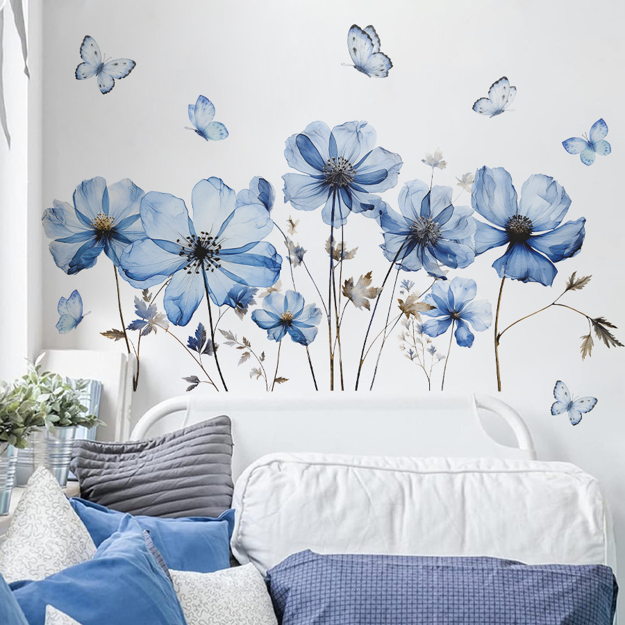Autocollant mural papillon ble - Home Decor Vinyl Flooring avis et prix