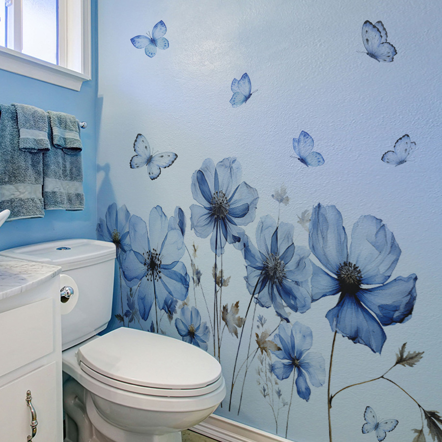 Autocollant mural papillon ble - Home Decor Vinyl Flooring avis et prix