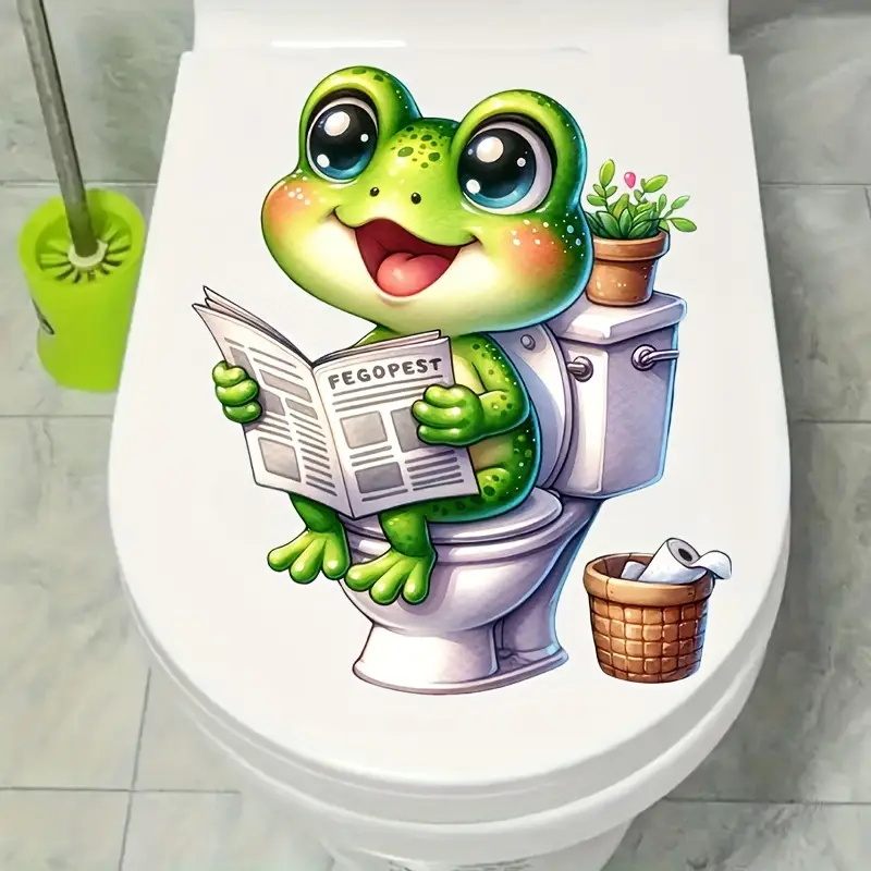 Grenouille sur toilettes lectu - Home Decor Vinyl Flooring avis et prix