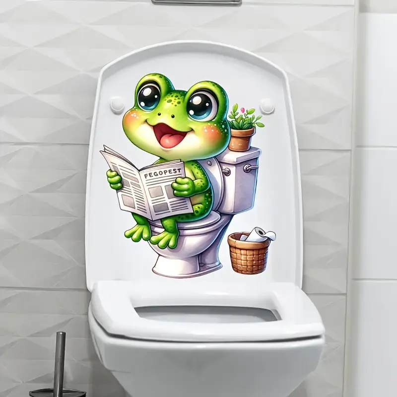 Grenouille sur toilettes lectu - Home Decor Vinyl Flooring avis et prix